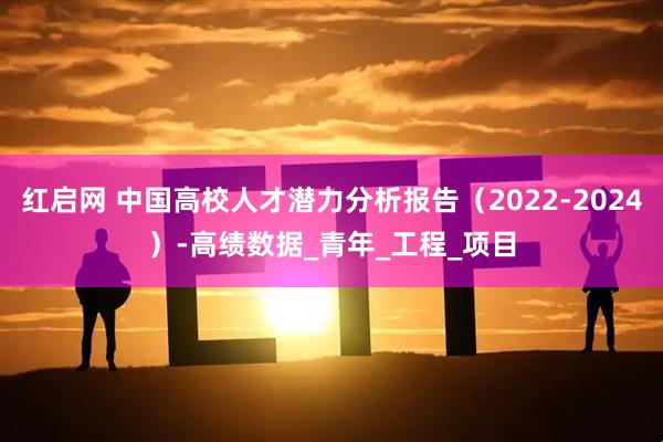 红启网 中国高校人才潜力分析报告（2022-2024）-高绩数据_青年_工程_项目